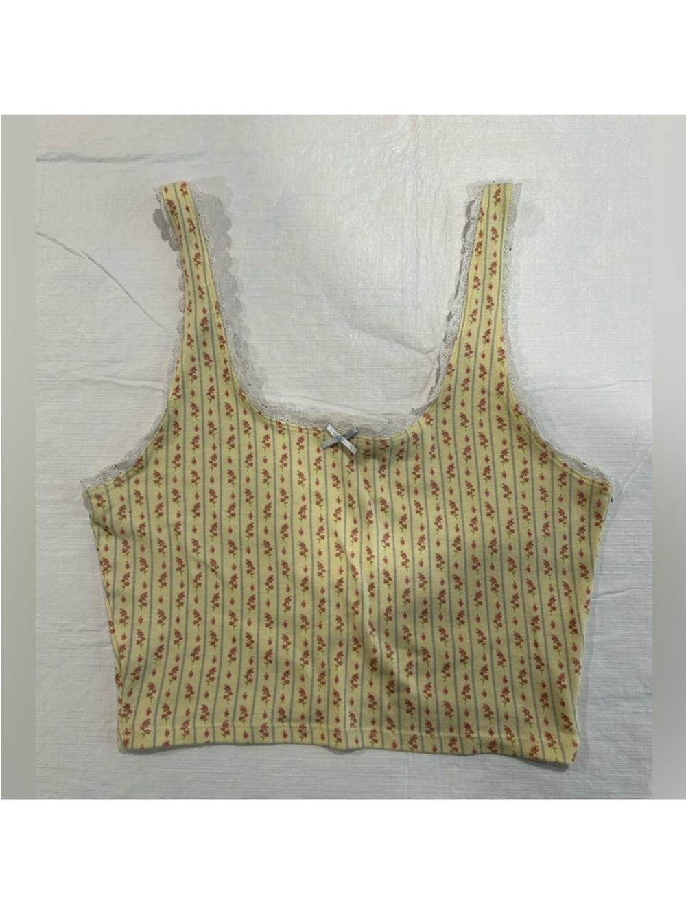 PacSun Yellow Light Yellow Floral Tank